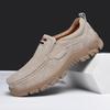 Fashion 2025 Hot Sale Leather Mens Loafers Handmade Walking Shoes Casual Classic All-match Business Shoes Mens Slip On Hiking Footwear