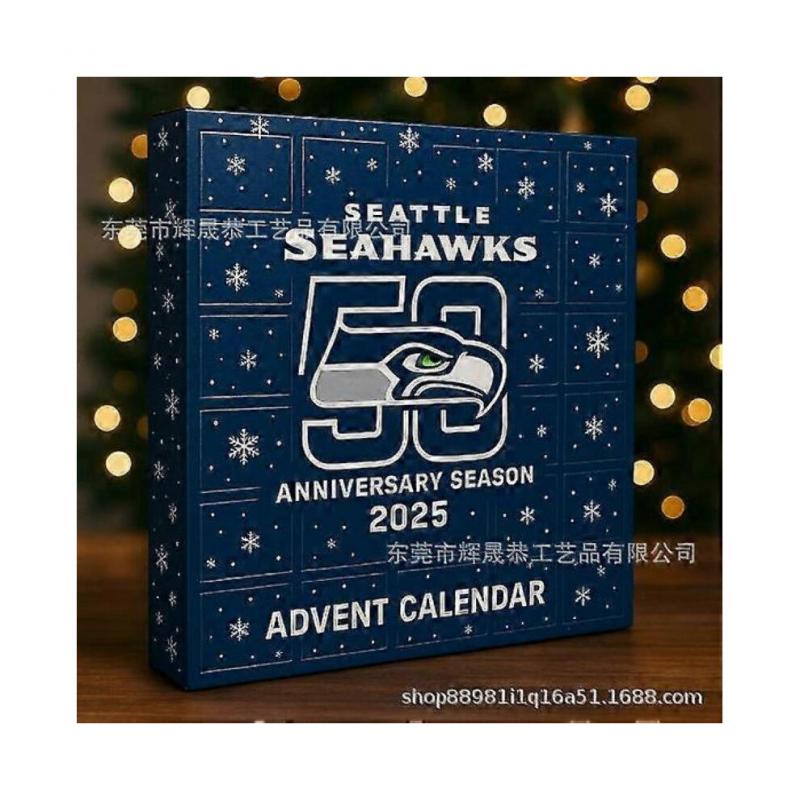 Seattle Seahawks 50. Jubiläum Adventskalender Offiziell lizenziertes NFL Football Team Sammlerstück