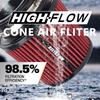 1PC Universal Durable Conical High Flow Air Filter 3 3.5 4 inch 76 89 102 mm Cold Air Intake for Race Car Modified Vehicle