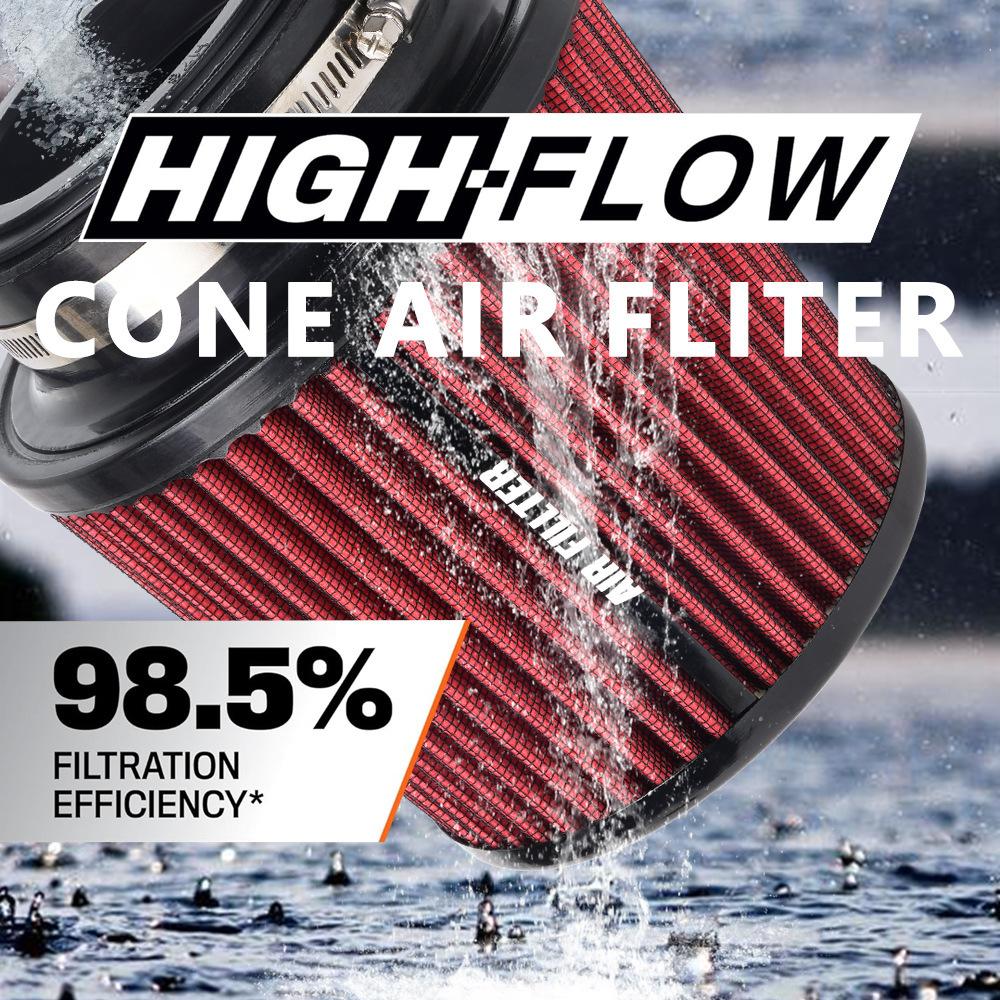 1PC Universal Durable Conical High Flow Air Filter 3 3.5 4 inch 76 89 102 mm Cold Air Intake for Race Car Modified Vehicle
