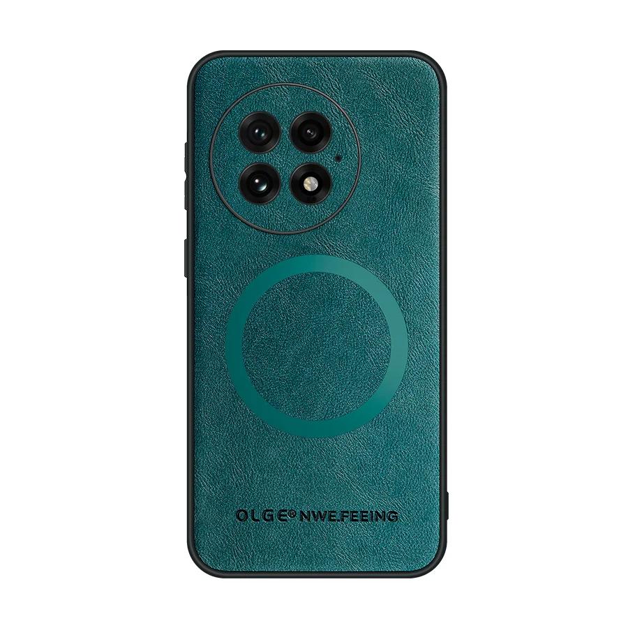 

Для OnePlus 11 12 13 чехол для телефона из ПУ кожи с коровьим узором, с тонким отверстием, магнитным кольцом, мягким краем, защитой от падения и отпечатков пальцев For OnePlus 12