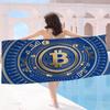 Popular Logo Bitcoin Microfiber Beach Towel Absorbent Quick Dry Soft Yoga Swimming Resort Mountain Climbing Towel