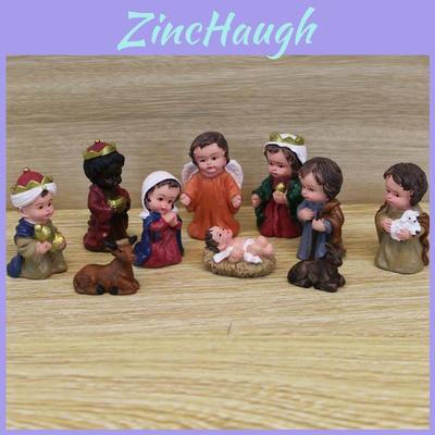 Religiöse Krippenfiguren aus Harz mit Engel und Maria für Weihnachtsdekoration und Geschenke