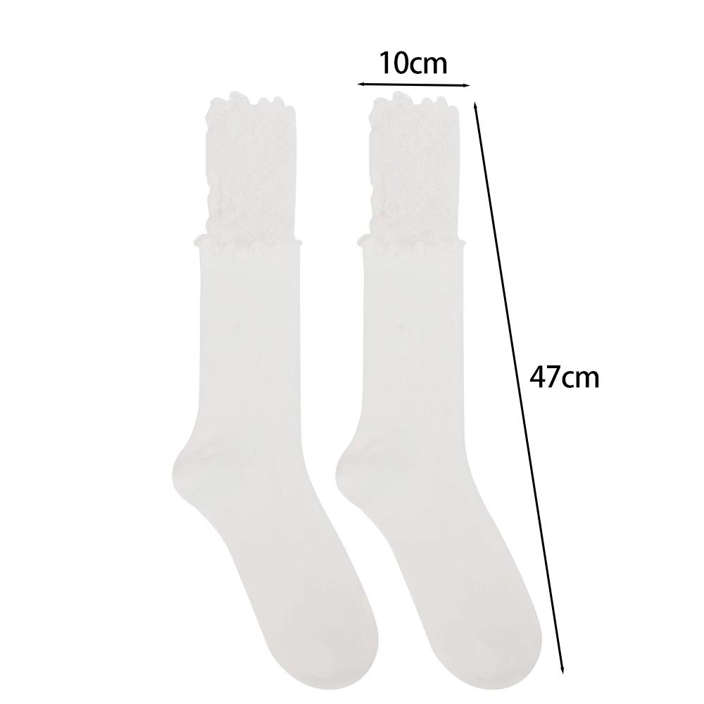 Lolita Ladies Lace Long Socks Autumn and Winter Warm Knee Sexy Lace Knee High Stockings Over Knee Thigh Stockings Boot Socks
