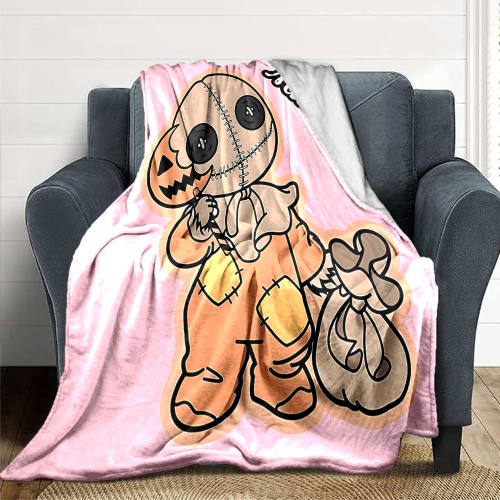 Custom Name Jigsaw Puppet Horror Party Blanket For Couch Bed Plush Cozy Fuzzy Blanket Super Soft Warm Blankets For Fall And Winter 0916141