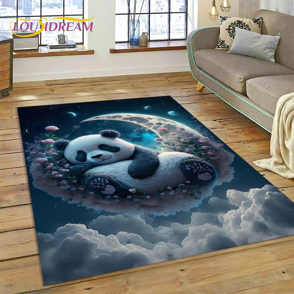 Dream Cute Panda Cartoon Animal Carpet Rug for Home Living Room Bedroom Sofa Doormat Decor,Kids Play Area Rug Non-slip Floor Mat