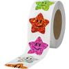 500Pcs Glitter Foil Star Smile Stickers 8 Colors for Kids Reward Teacher Supplies School Classroom Planner Decor 8cm Per Roll