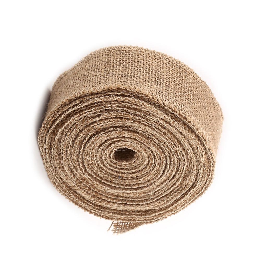 10M Woven Rustic Hessian Jute Burlap Fabric Ribbon Table Runner Wedding Decor