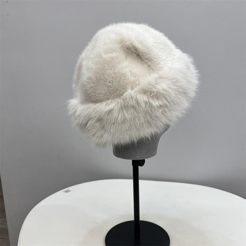 Winter warm hat women's imitation fur long rabbit fur dome fashion ear protection cold pullover hat northern wind and snow hat