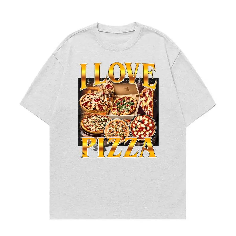 Ich liebe Pizza Grafik Unisex T-Shirts Herrenbekleidung Vintage Gothic Sommer T-Shirt Tops Hohe Qualität Komfort T-Shirt