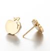 Christmas Eve Stainless Steel Apple Ear Studs for Women - European & American Style