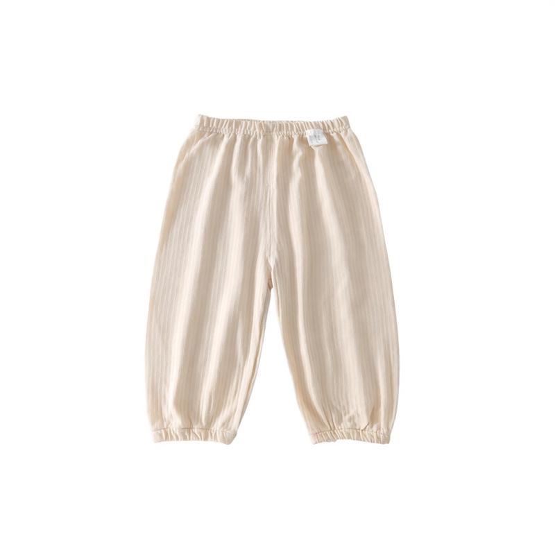 Atmungsaktive Baumwollhose für Babys gegen Mücken - Sommer-Lange Hose mit Bündchen für Kleinkinder