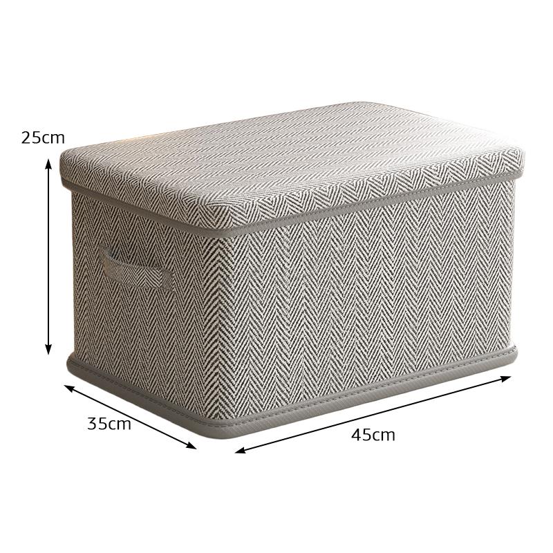 

Складной ящик для хранения большой вместимости, органайзер для одежды, многоцелевой тканевый контейнер с крышкой, защита от пыли, домашний гардероб, контейнер для игрушек и закусок L серый