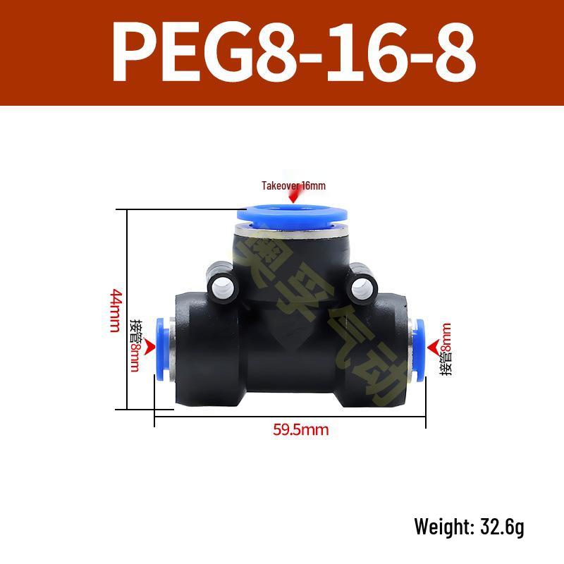 Pneumatická T-redukce rychlospojka pro PE trubky (4-14 mm)