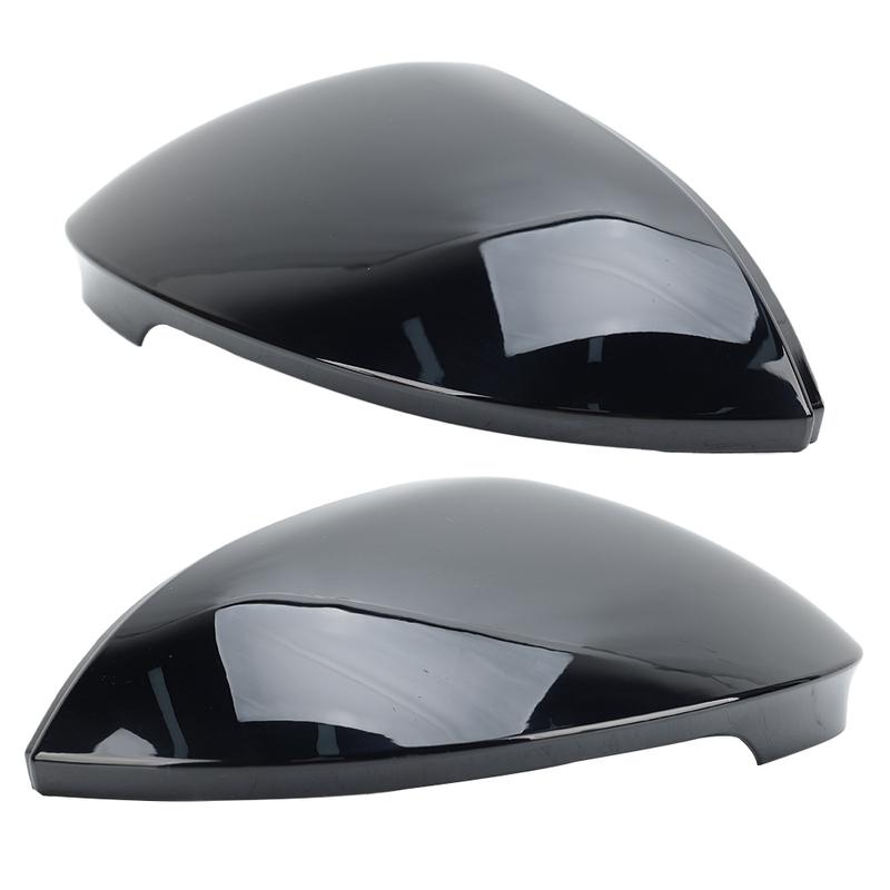 1 Pair Rearview Mirror Cover Cap For Volkswagen Golf 8 - Black With Lane Change Assist Hole Side Mirror Car Accessories