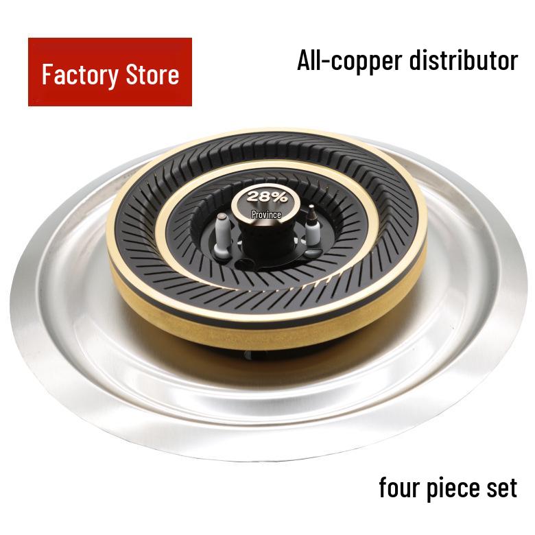 Recessed Gas Stove Burner Cap - High Leg Flame Distributor with Steel and Copper Covers As shown