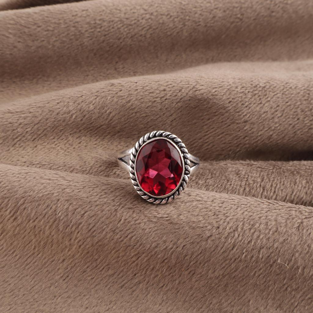 Pink Rubellite Gemstone 925 Solid Silver Handcrafted Jewelry Designer Ring For Birthday Gift RR-84-13