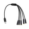 1 To 5 Ways USB Type C To 3.5mm TRS Female Multi Audio Headphone Stereo Cable Headset Splitter Cable for Phones Headsets Speaker