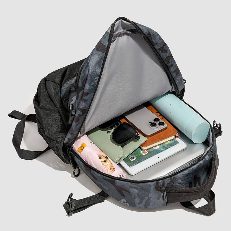 Men's Large Capacity Backpack Junior High School Student Schoolbag Camouflage Print Computer Backpack