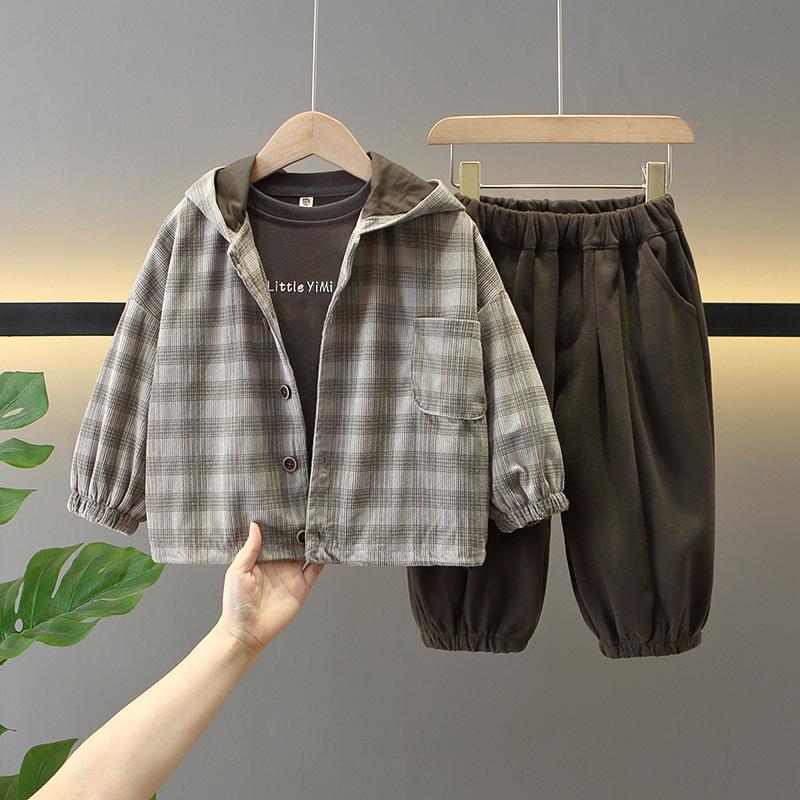 Stilvolles Jungen-Karosuit-Set: Jacke, Hose & Hemd für Frühling/Herbst 2025