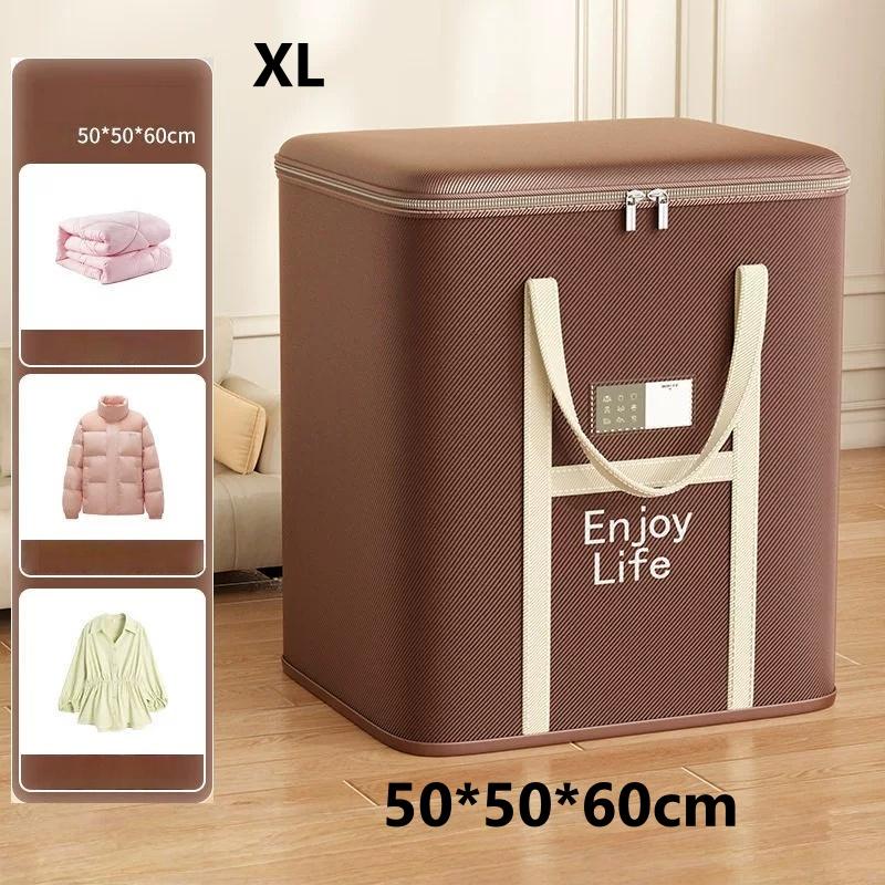 Household Large Capacity Clothing Storage Box, Double Zipper Sealed Quilt Organizing Bag, Foldable Design with Handle