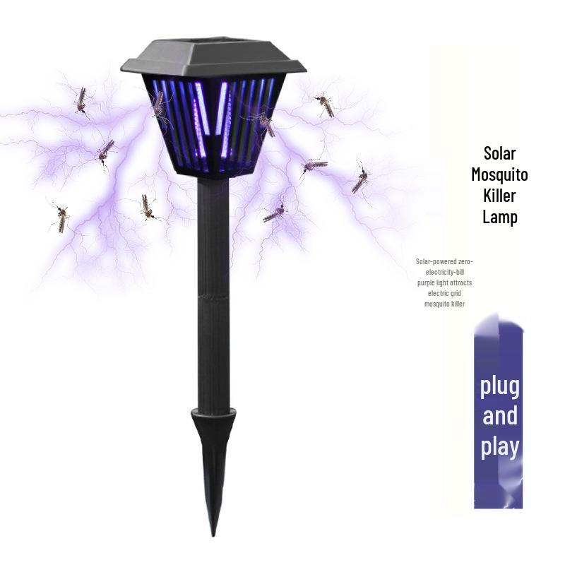 Outdoor Solar-Powered Mosquito Killer Lamp with Waterproof Electric Shock Repellent and Balcony Lighting