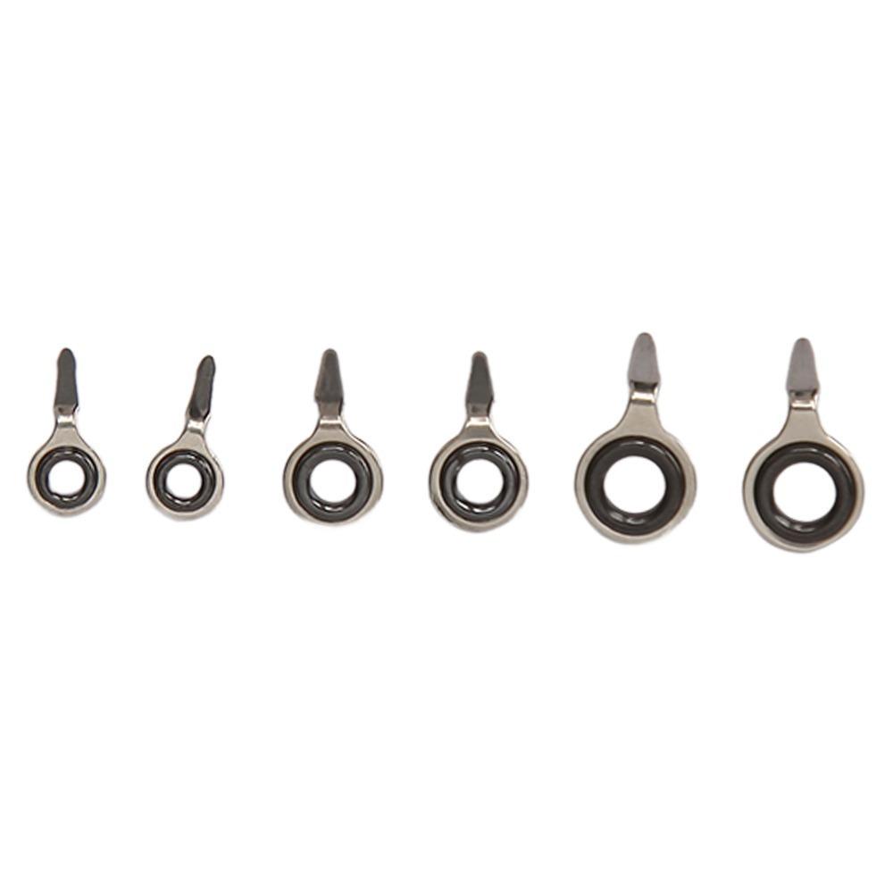 60PCS Stainless Steel Rod Tip Guide Repair Kit Ceramic Lightweight Fishing Rod Tip Repair Kit Single Foot 6 Sizes