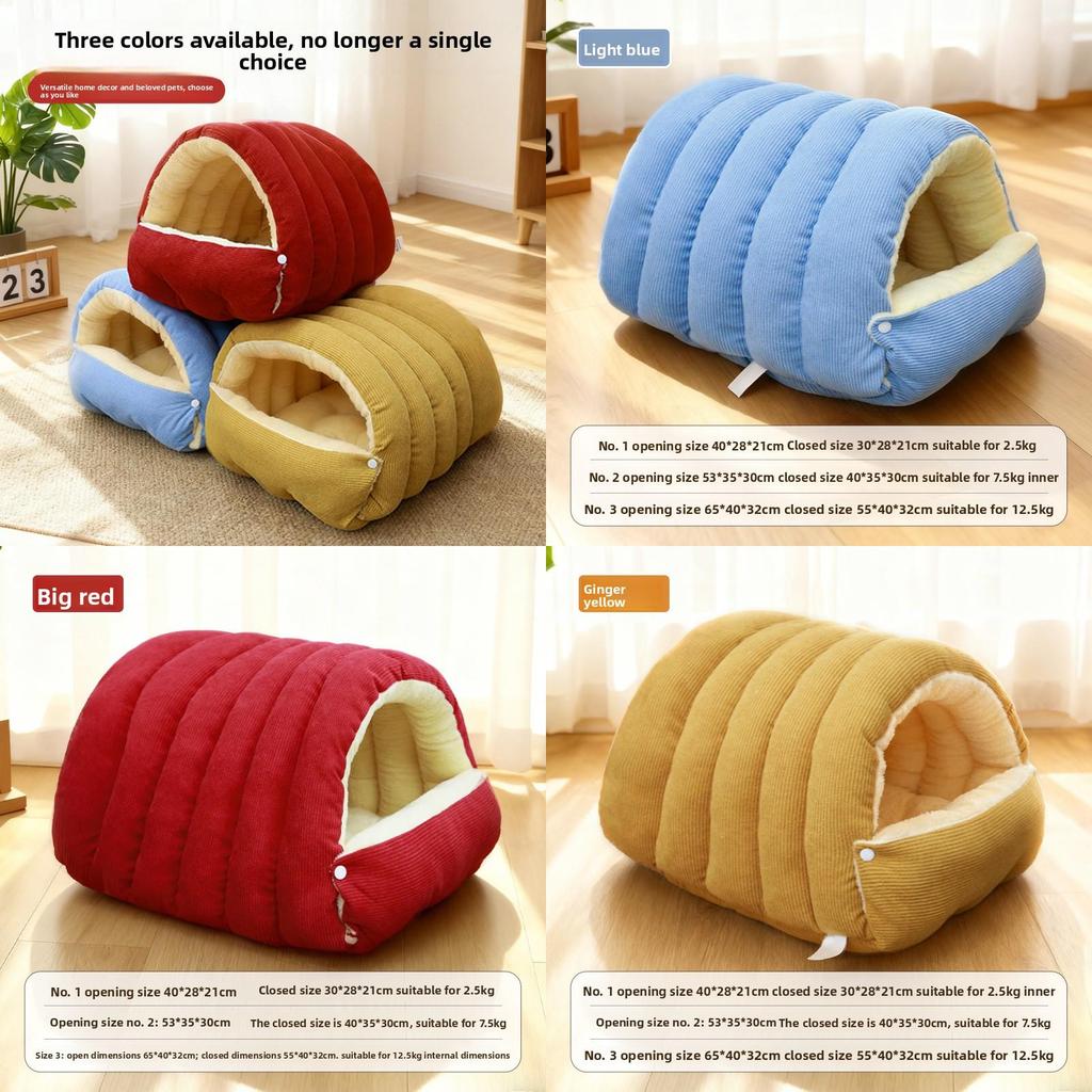 Pet Haven Enclosed Cat And Small Dog Bed With Pp Cotton For Cozy Comfort