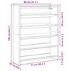 Shoe Rack Concrete Grey 80 X 25 X 100 Cm Wood Based Panel