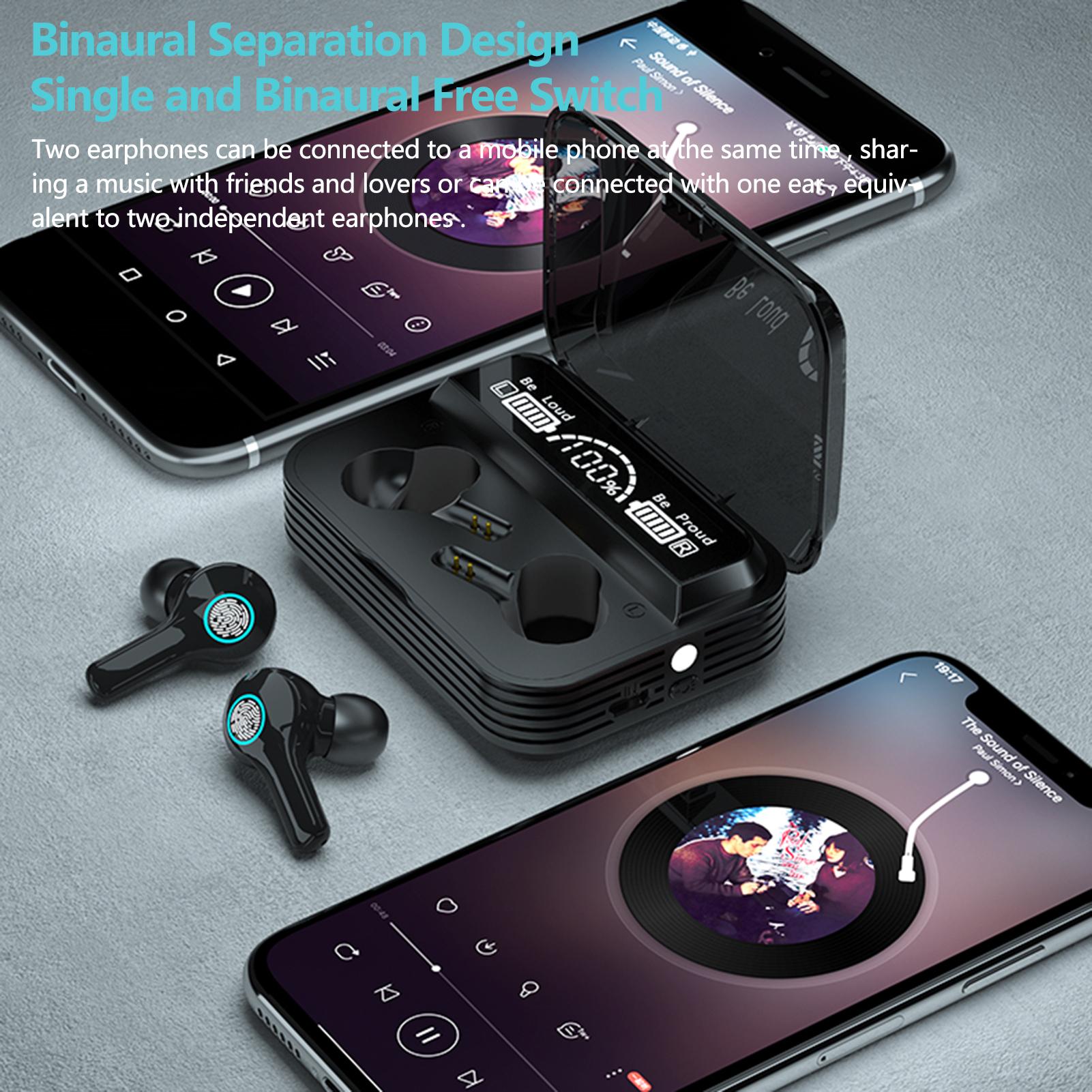 

Наушники R1 BT5.1 с сенсорным управлением, качество звука HiFi, IPX7, водонепроницаемая зарядная коробка, три экрана