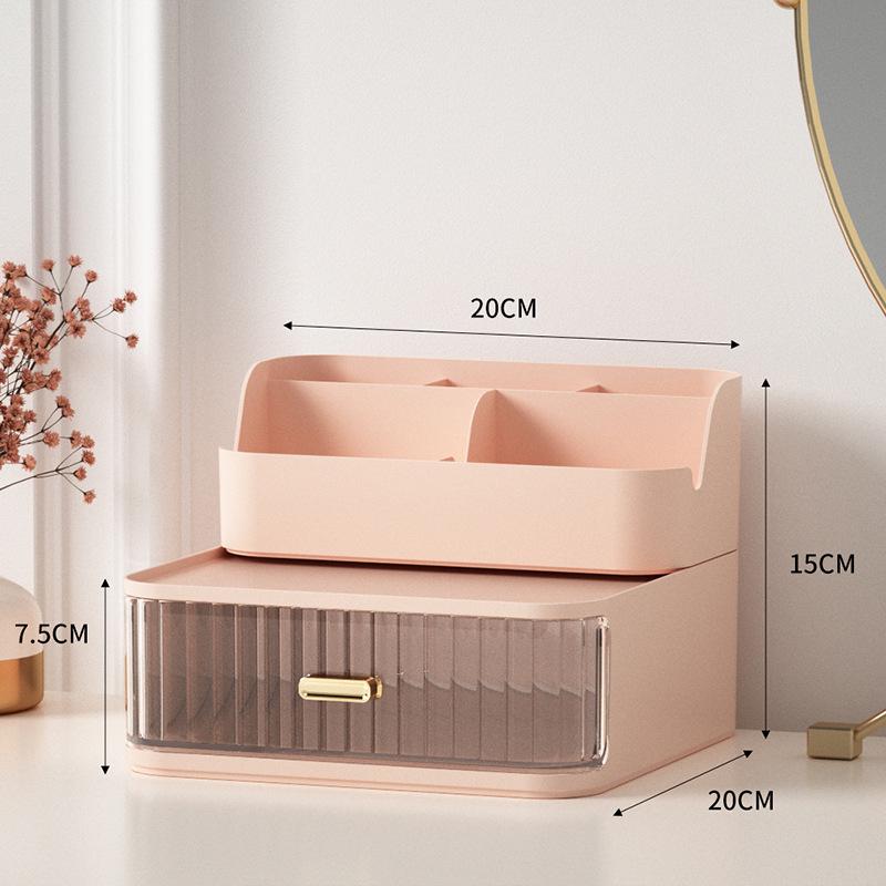 High-Capacity Cosmetic Storage Box: Dustproof Makeup and Skincare Organizer for Dormitory Dressing Table
