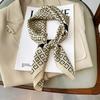 Houndstooth Imitation Silk Korean Version Retro Square Scarf Fashionable Collarbone Scarf Women's Decorative Small Scarf Kicker Bag Women