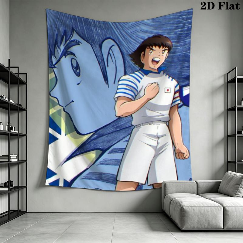 Captain Tsubasa Wall Tapestry Aesthetic Wall Hanging Printed Fabric Blanket Decorative Tapestries for Bedroom Living Room Home Decor