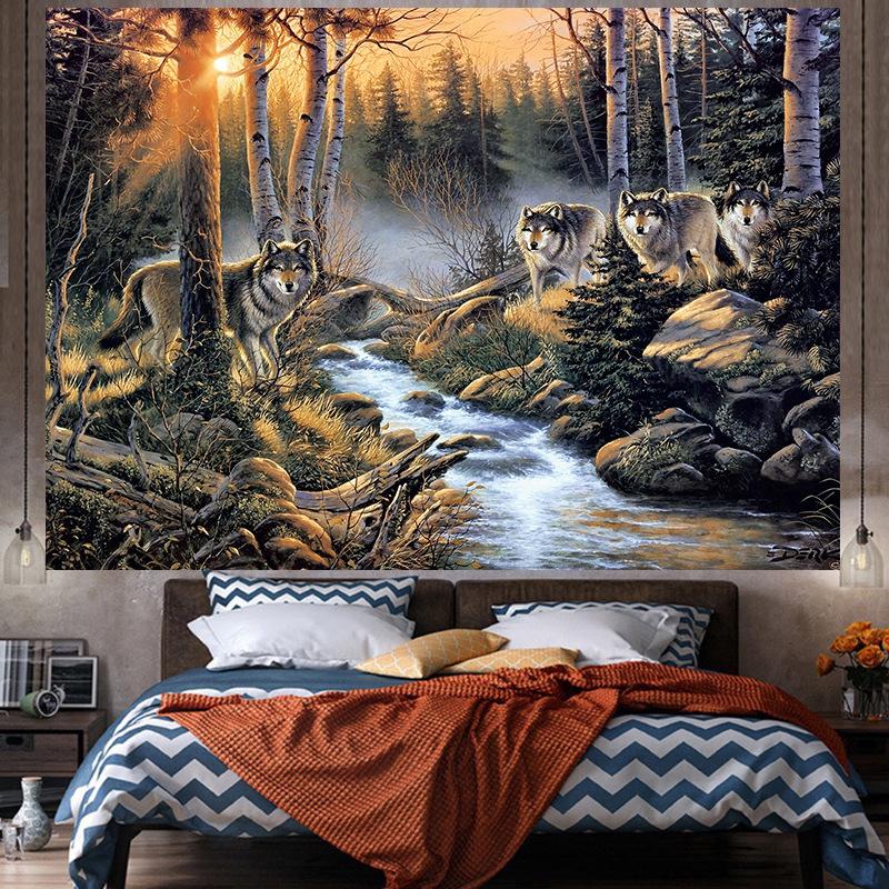 Animal Art Large Tapestry Wall Hanging  Geometry Hippie Tapestry Home Room Decor Aesthetic Decoration