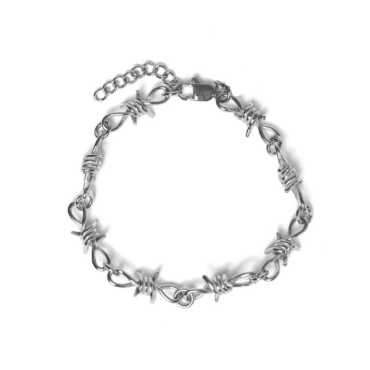 Gothic Punk Sliver Color Thorns Barbed Wire Knot Adjustable Bracelets for Women Men Hip-hop Personality Jewelry Accessories Gift