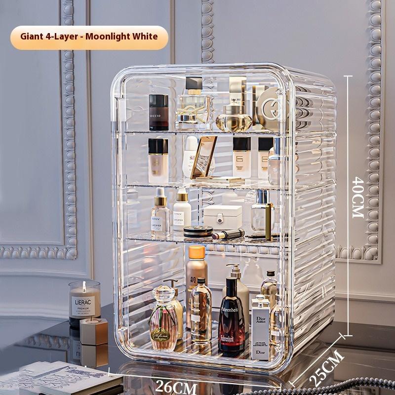 Cosmetics Storage Box Light Luxury Dust Box Dresser Perfume Skin Care Products Powder Mask Large Capacity Storage Shelf