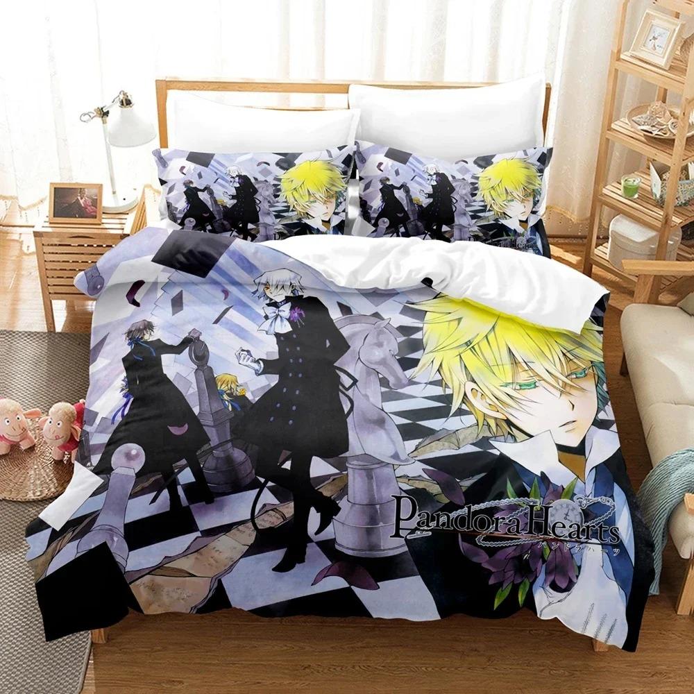 3D Tisk Anime Pandora Hearts Ložní Sada, Povlak na Peřinu Ložní Sada Přikrývka Povlak na Polštář, Velikost King Queen Twin Chlapci Dívky Dospělí
