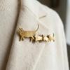 Süße Katzenfamilie Brosche Vintage Tier Pin Mode Minimalistischer Schmuck Multifunktionales Zubehör für Taschen Rucksäcke Schals Dekoration