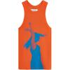 Silhouette Print Sleeveless Tank Top Unisex Tops Sunset-Orange 40761ST-D0X