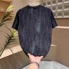 Temperament Trendy Brand Light Luxury Short-Sleeved T-Shirt Men'S Trend Casual Round Neck Half-Sleeved Blue T-Shirt