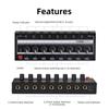 8 Channels Mini Headphone Amplifier Ultra-Compact Stereo Audio Amplifier with Power Adapter Earphone Splitter