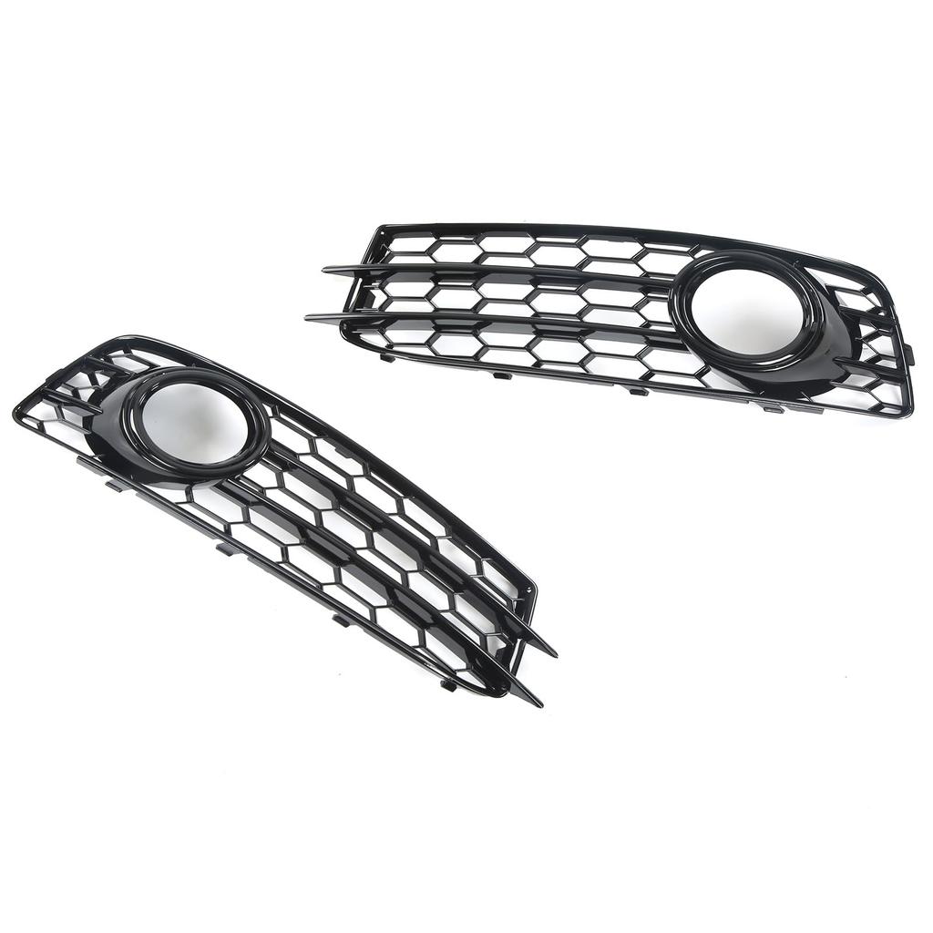 2pcs Front Fog Light Grille Left Right 8P0807682 Glossy Black Replacement for A3 8P 2008‑2012