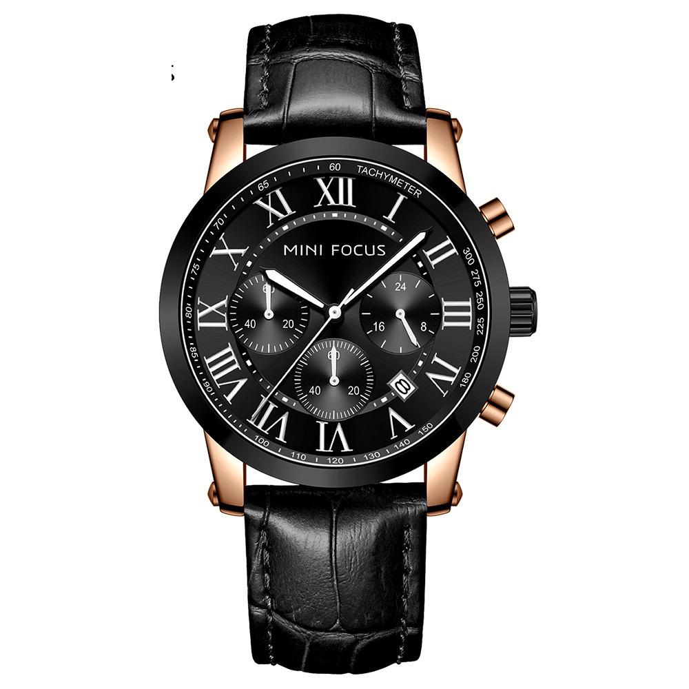 Watches Popular Men's Watch Luminous Waterproof Genuine Leather Strap Casual Men's Watch
