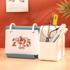 Creative Multi-function Desk Calendar Simple Pen Holder Durable Standing Desk Calendar  Home