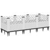 Planting Box with Ground Spikes White 123.5 x 43.5 x 43.5 cm PP