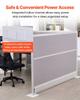 Office Divider Privacy Partitions, 2-Pack, 1.83m x 1.22m Room Divider Walls, PET Workstation Cubicle Partition with Outlet Covers, Freestanding