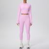 Damen Wolkenartiges Yoga-Anzug-Set: Crop Top & High-Waist Leggings - Schnelltrocknend, Outdoor Laufen & Fitnessbekleidung Zweiteilig