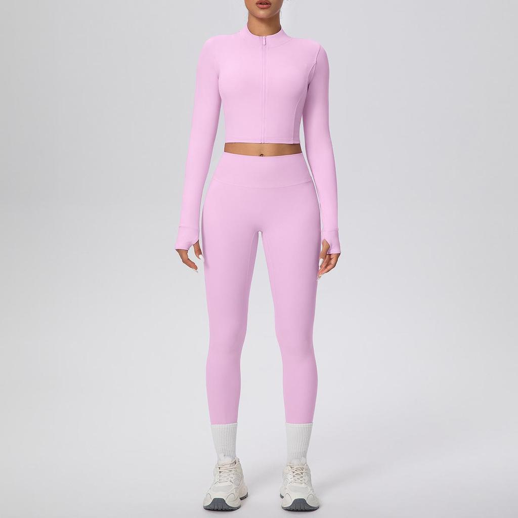 Damen Wolkenartiges Yoga-Anzug-Set: Crop Top & High-Waist Leggings - Schnelltrocknend, Outdoor Laufen & Fitnessbekleidung Zweiteilig