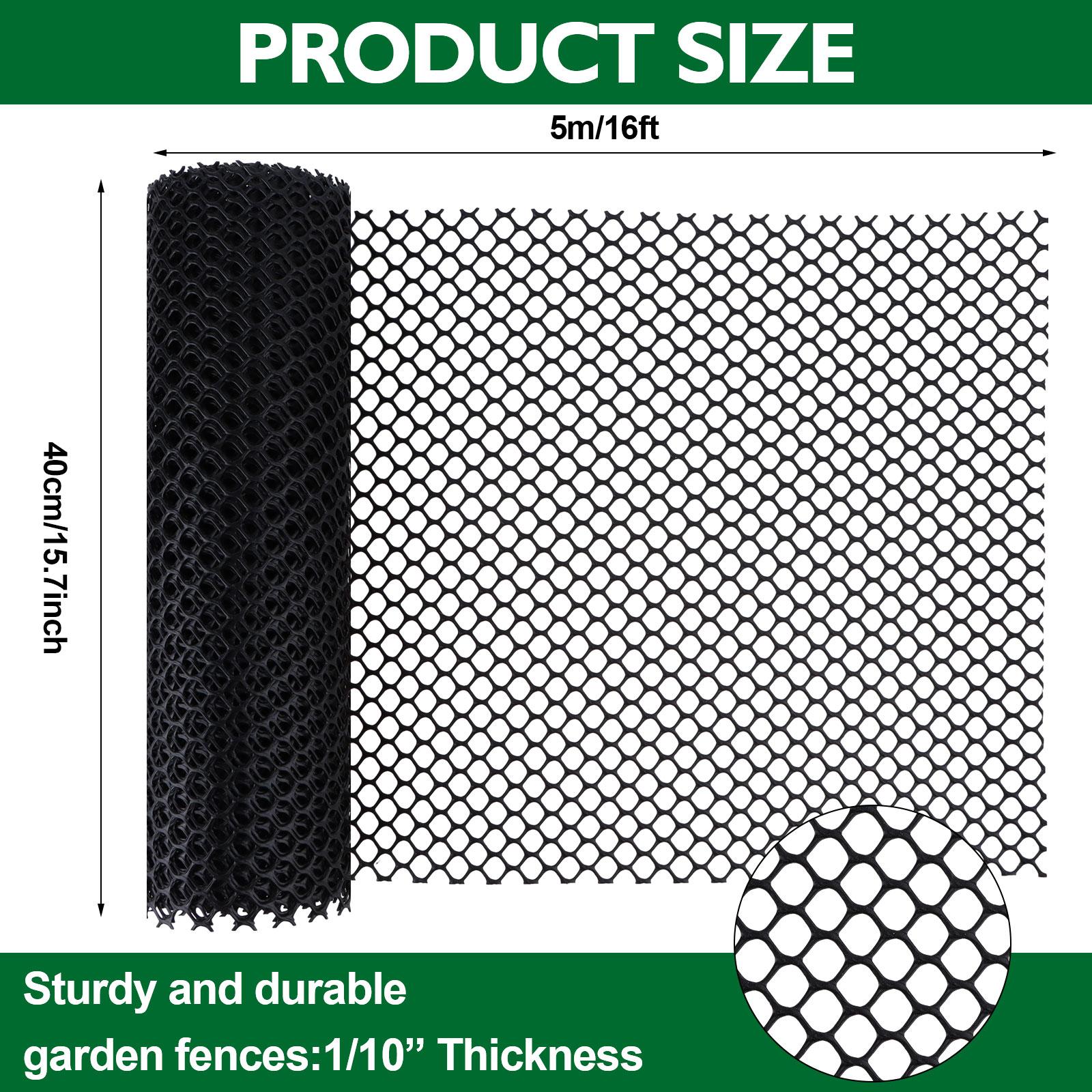 40cm X 5m Chicken Mesh Fence Roll, Black Plastic Fence Mesh Netting Poultry Breeding Netting Garden Balcony Protection Net,1.2cm чёрный