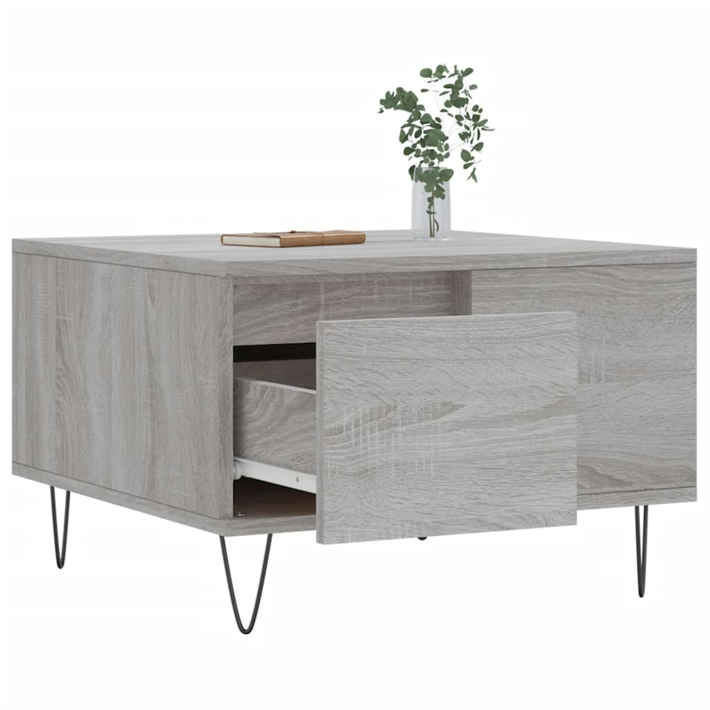 Coffee Table Gray Sonoma 55x55x36.5 Cm Particleboard